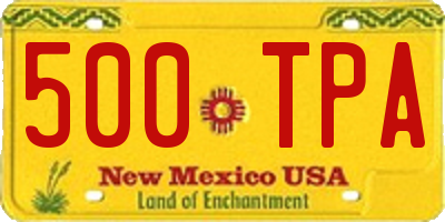 NM license plate 500TPA