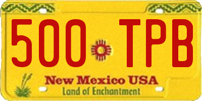 NM license plate 500TPB