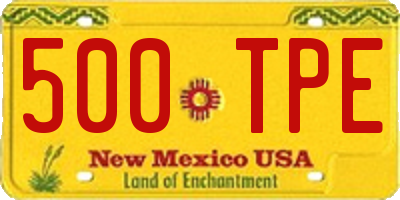 NM license plate 500TPE