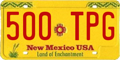 NM license plate 500TPG