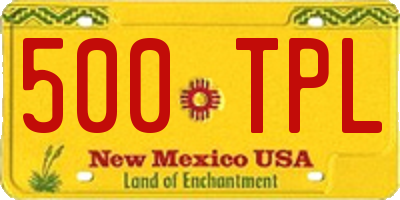 NM license plate 500TPL