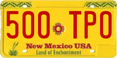 NM license plate 500TPO