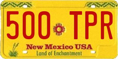 NM license plate 500TPR