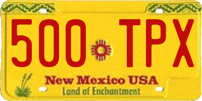 NM license plate 500TPX
