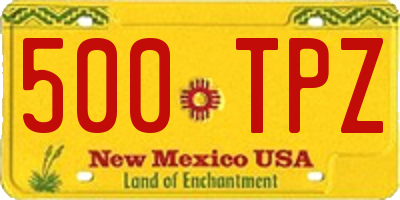 NM license plate 500TPZ