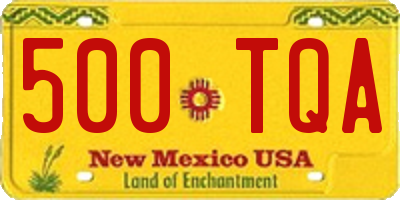 NM license plate 500TQA