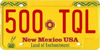 NM license plate 500TQL