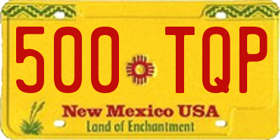NM license plate 500TQP