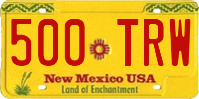 NM license plate 500TRW