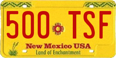 NM license plate 500TSF