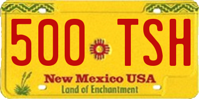 NM license plate 500TSH