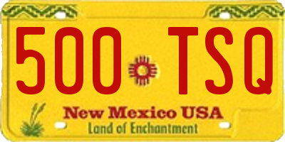 NM license plate 500TSQ