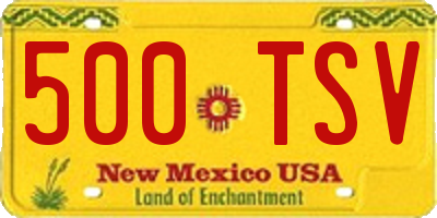NM license plate 500TSV