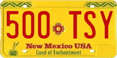 NM license plate 500TSY