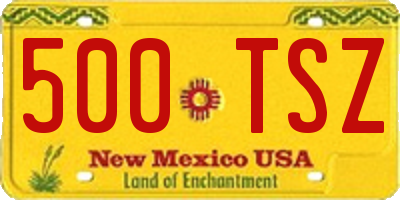 NM license plate 500TSZ