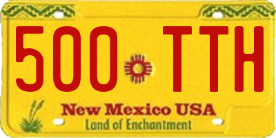 NM license plate 500TTH