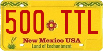 NM license plate 500TTL