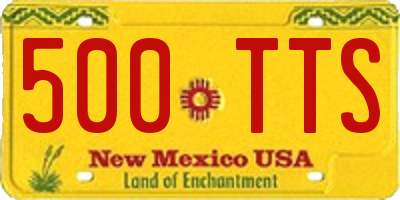 NM license plate 500TTS