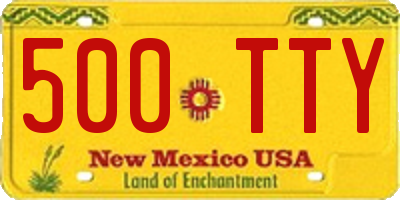 NM license plate 500TTY