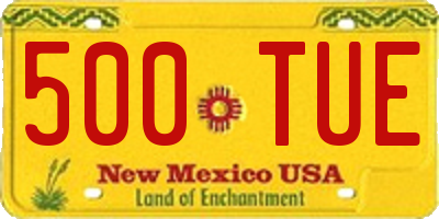 NM license plate 500TUE