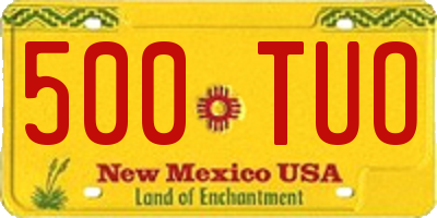 NM license plate 500TUO