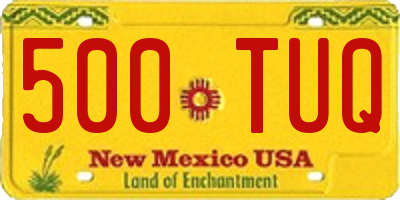 NM license plate 500TUQ