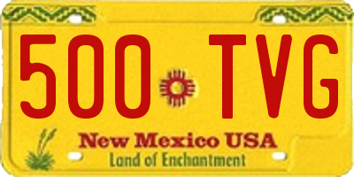 NM license plate 500TVG