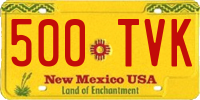 NM license plate 500TVK