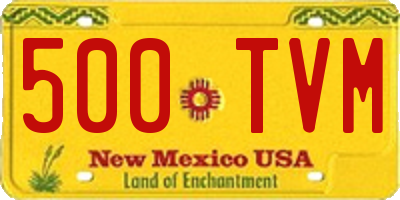 NM license plate 500TVM