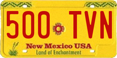 NM license plate 500TVN