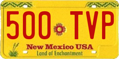 NM license plate 500TVP