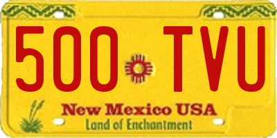 NM license plate 500TVU