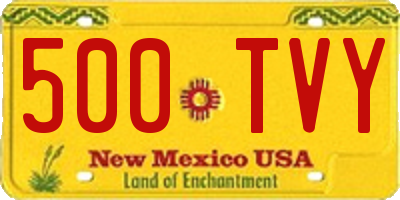 NM license plate 500TVY