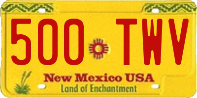 NM license plate 500TWV