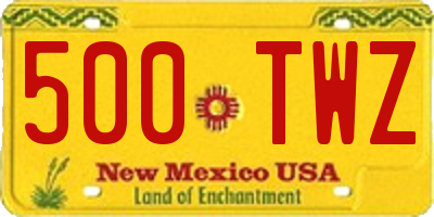 NM license plate 500TWZ