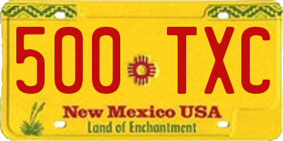 NM license plate 500TXC