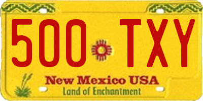 NM license plate 500TXY