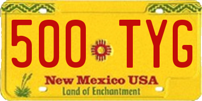 NM license plate 500TYG