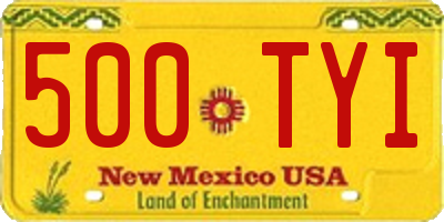 NM license plate 500TYI