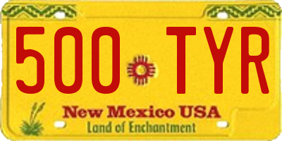 NM license plate 500TYR