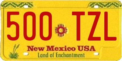 NM license plate 500TZL