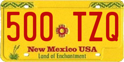 NM license plate 500TZQ