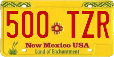 NM license plate 500TZR