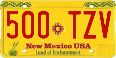 NM license plate 500TZV