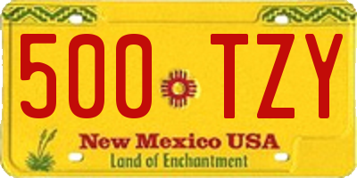 NM license plate 500TZY