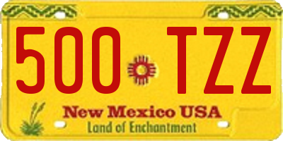 NM license plate 500TZZ