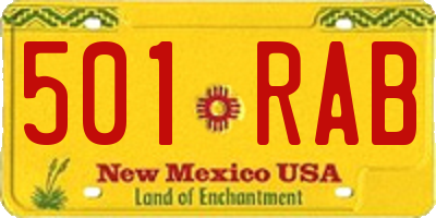 NM license plate 501RAB