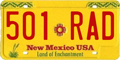 NM license plate 501RAD