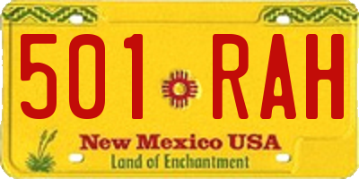 NM license plate 501RAH