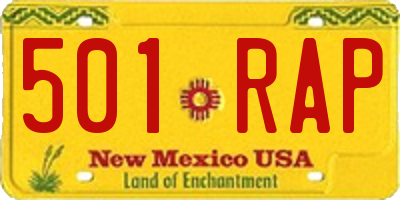 NM license plate 501RAP